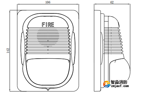 宁夏海湾GST-HX-M8503火灾声光警报器